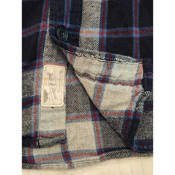 Field & Stream Mens L Blue Plaid Lightweight Flannel Button Up Shirt Western‎ - Picture 5 of 7